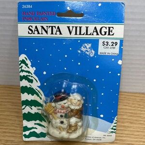 1992 Fabri-Centers of America Christmas Gnome Elf & Snowman Santa Village #26384